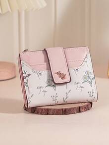 1pc Creative New Fashionable Cute Elegant Floral Short Wallet, Multi-Card Slots Card Holder, Compact Portable Coin Purse, High-End Women Multi-Functional Student Wallet, Multi-Functional Storage Bag, Can Hold Lipstick, Hair Clips, Jewelry, ID, Driver's License, Cards, Cables, Earphones, Coins, Keys, Suitable As Gift For Family, Friends, Valentine's Day, Souvenir - Multicolor - View 12