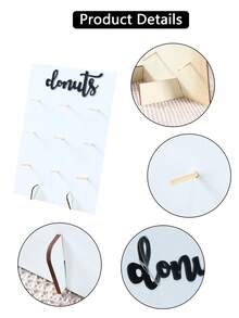 1 套木制甜甜圈展示架（可放置 9 个甜甜圈）、节日派对食物展示架、DIY 甜点装饰道具甜甜圈支架、蛋糕装饰架、生日派对蛋糕架、蛋糕支架、蛋糕装饰、婴儿派对装饰蛋糕架、婚礼甜点托盘、性别揭秘派对用品甜甜圈架、木制食物托盘、宴会甜点展示架、蛋糕托盘