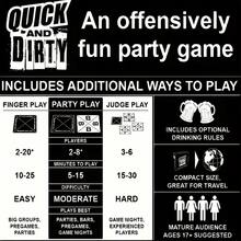 Jogo de Cartas Quick & Dirty Party - Diversão Interativa e Hilária para Adultos com Regras de Bebida | Perfeito para Reuniões Familiares, Halloween, Natal e Festas de Desastre | Edição Original, Acessórios para Jogos de Cartas, Jogo de Festa Quick & Dirty - Preto - Ver 4