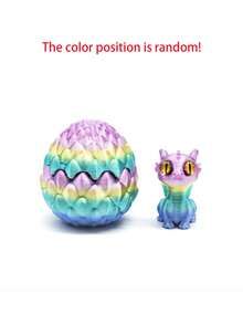 1pc 3D Printed Crystal Little Dragon Egg Set, Flip Cute Little Dragon Realistic Dragon Egg, Creative Model Decoration, Suitable For Home And Office Decoration, The Best Toy Craft Gift For Men, Christmas Gift, Dinosaurs Toys(Random Eye Color)