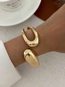 1 Peça Vintage Bracelete de Gargantilha Criativa de Moda Exagerada de Metal Geométrico Assimétrico com Design de Gota d''Água Oca, Joia Punk Minimalista Grossa, Adequada para Uso Diário, Férias, Diferentes Festas e Acessório de Banquete para Mulheres