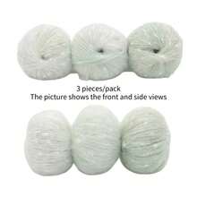 50g Set di 3 palle di filato morbido e appiccicoso con motivi a pois e fiocchi di neve sfumati, adatto per realizzare all'uncinetto vestiti, sciarpe, maglioni