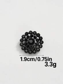 5 Peças/Pacote Botões Metálicos Prateados em Formato de Flor de Girassol Totalmente Cheios de Pedras Brilhantes 3D, Para Tops, Suéteres, Malhas, Vestidos, Casacos, Jaquetas Femininas, Decoração Vintage, Costura, Sapatos, Chapéus, Caixa de Presente, Acessórios de Joias DIY