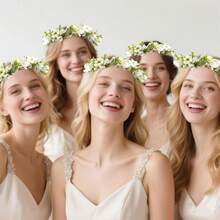 1 件波西米亚婚礼花卉头带，浪漫森系新娘花冠发带，适合节日、海滩拍照装饰