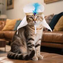1pc Pet Bandana Hat Sunscreen Windproof Sandproof Handmade Headwear Pet Dressing Up