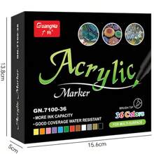 12/24/36/48/60/100 Farben Acryl Markerset, kreative DIY Bastelkunstbedarf, ideal für Papier, Glas, Holz, Stein und Keramikmalerei und -gestaltung, tolles Geschenk für Freunde, Schulmaterial, Schulanfang