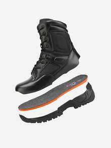 Men's Military Tactical Work Boots Hiking Motorcycle Combat Bootie - Black - View 5