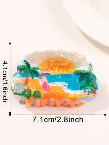 1 件 7.1 厘米女士优雅发夹 - 沙滩发饰、居家旅行礼品、休闲正式两用发夹、时尚发饰、精湛工艺装饰品、完美礼物之选时尚发饰优雅发夹女士爪夹 - 彩色 - 查看 4