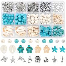 1 Set Ocean Summer Vacation Style Friendship Charm Bracelet Making Kit Clay Beads Set For Jewelry Bracelet Necklace Earring Making Diy Craft