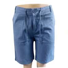 Men's Breathable Linen Beach Shorts, Summer Loose Men's Trousers - Blue - View 6