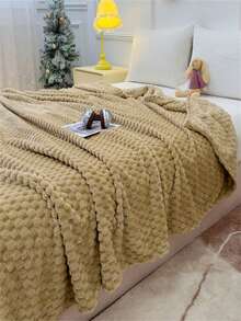 1 chiếc chăn len flannel thoải mái - Siêu mềm, nhẹ, phù hợp với mọi mùa với thiết kế vải jacquard hình lục giác, thích hợp cho trang trí nhà ngày Halloween, cắm trại và du lịch ngày Giáng sinh, Ngày của Mẹ màu vàng tươi, phụ kiện trang trí phòng ngủ thời trang, chăn len - Lạc đà - Xem 5