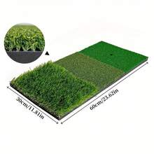 1pc 3-In-1 Golf Practice Mat (Realistic Grass Turf, Sandpit Edges) - Portable Indoor/Outdoor Hitting Pad, Non-Slip EVA Base, Durable Nylon Grass Surface, Suitable For Chipping, Swinging, Backyard, Travel, Home Use, Stable Training Surface, Compact Design, Premium Materials, Ideal For Amateur Golfers - Green - View 8