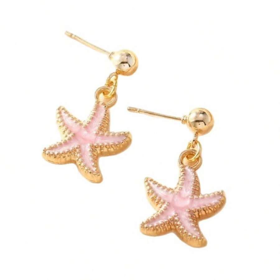 1 Pair Cute Mini Pink Design Earrings, All-Season - Baby Pink - View 1
