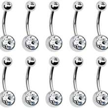 Belly Button Rings - 14G Internally Threaded 10mm Belly Ring Round Square Star Teardrop CZ Navel Rings For Women