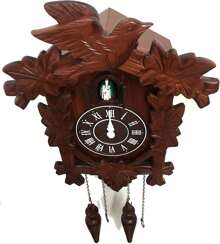 Cuckoo Clock Vintage Large Wooden Wall Clock Handcrafted 13x9.5 Inch Brown