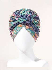 1 件女士印花头巾，轻奢非洲风格头巾帽，重要场合佩戴头巾 - 彩色 - 查看 16