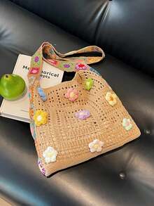 Dedoo 这款时尚波西米亚风彩色斜挎包采用镂空编织工艺，融合了奶奶格子钩针图案，散发着复古手工质感和夏日气息。大容量敞口手提包，杏色涤纶材质，适合休闲外出和海滩度假，可作沙滩包、旅行配件、波西米亚风、编织纹理、大容量手提包，是度假必备，也适合工作、返校、波西米亚风穿搭、沙滩包、钩针编织等场合。 - 卡其色 - 查看 9