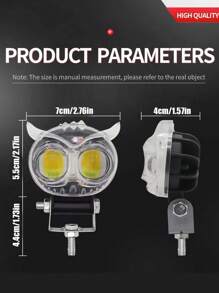 1 件装摩托车射灯 LED 白黄闪光七彩猫头鹰摩托车前灯雾灯通用改装灯