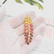 1 pièce Pendentif charm de feuilles de saule émaillé - Feuille en acier inoxydable pour la fabrication de bijoux, collier et boucle d'oreille DIY Craft Findings 6x2cm