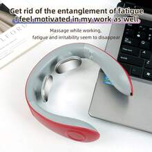 USB Rechargeable Deep Tissue Neck & Back Massager, 16 Intensity Levels, With Heating Function - Suitable For Portable Massage On Neck, Back And Shoulders, For Home, Office And Travel, Perfect Gift For Parents And Elders, Ideal For Relaxation - Multicolor - View 8