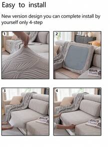 1pc Stretch Sofa Cover, Non-Slip Full Coverage Sofa Seat Cover, Suitable For All Seasons, Fabric Thickened Sofa Slipcover, Machine Washable, Dust-Proof, Pet-Friendly, Decor For Bedroom, Office, Living Room, Fits L-Shaped Sofa And 1/2/3/4 Seater