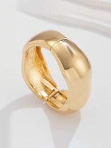 1pc Vintage Minimalist Asymmetrical Metal Water Drop Snake Cuff Bracelet, Personalized Exaggerated Simplified Geometric Abstract Design Luxury Elegant Bangle, Suitable For Women's Daily Commute, Holidays Gift, Friends Gathering And Banquet, Fashion Street Shooting, Runway Accessory