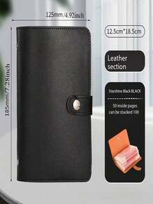 1 Banknote Storage Book. Made Of PU Material, Can Hold Banknotes, With Banknote Photos, Stamps, Bank Card Storage Book 1A6 Large Capacity Cash Storage Notebook. Comes With 50pcs Interior Best Gifts Birthday Graduation - Nhiều màu - Xem 3