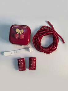 5 件/套 3D 卡通樱桃和糖果充电适配器保护壳和电缆保护器，兼容 Apple 20W 英国插头快速充电器充电器配件、手机配件