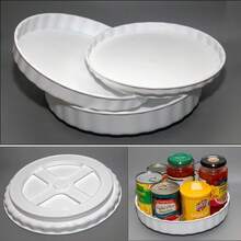 3 Pack Large Lazy Susan Rotating Turntable Organizer - For Kitchen, Pantry, Cabinet - White - View 7