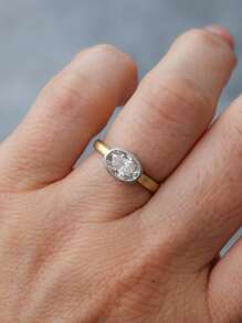 1pc S925 Sterling Silver Rectangular Zirconia Casual Elegant Ring, Versatile Jewelry Gift For Women, Suitable For Daily Wear, Parties And Festivals