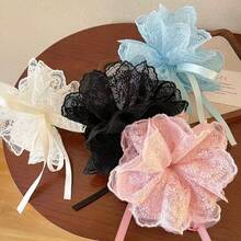Women Lace Scrunchies Sweet Lace Trim Hair Ties Girl Ballet Ponytail Head Flowers Hair Accessories, Ponytail Holders, Hair Elastics, Hair Rope, Hair Bobbles