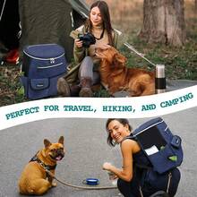 Dog Travel Bag Backpack, Airline Approved Dog Bags For Traveling, Puppy Diaper Bag Supplies, Pet Camping Essentials Hiking Accessories Dog Mom Gift, Food Container, Collapsible Bowls, Navy Blue - 藏蓝色 - 查看 8