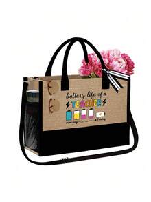 Túi xách kiểu giáo viên có quai đeo vai và túi đựng mỹ phẩm (1 túi lớn và 2 túi nhỏ), túi tote đựng đồ tiện dụng, túi mua sắm đa năng, phù hợp cho đám cưới, kỳ nghỉ, sử dụng hàng ngày, túi quà tặng có thể tùy chỉnh. - Nhiều màu - Xem 14