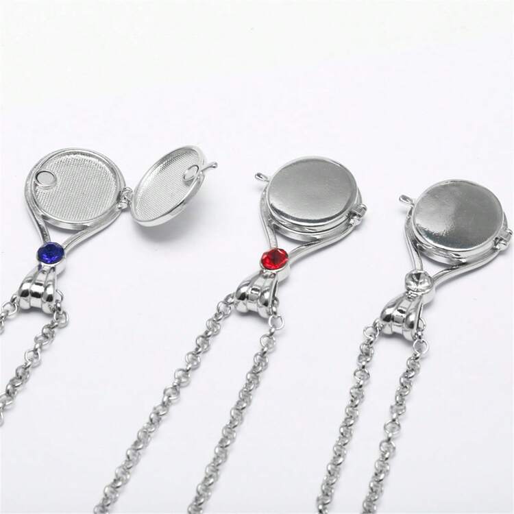 红水晶H2O砂岩美人鱼贝壳吊坠项链可打开动漫COS配饰圣诞礼物 - 紅色 - 查看 3