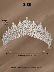 Parkle Rhinestone Bridal Crown – Eye - Catching Wedding Tiara Featuring Multi - Cut Crystals, Perfect For Magical Weddings, Bridal Receptions & Royal - Themed Wedding Events