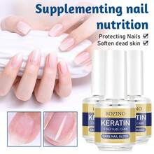 3pcs Rozino Keratin 3 Day Nail Care Nail Polish Care Products. It Is Rich In Natural Ingredients Such As Keratin, Aloe Vera And Lavender, Which Can Effectively Strengthen Nails, Lock In Moisture And Give Nails A Natural Luster. - màu nâu - Xem 9