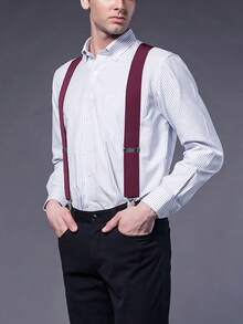 Tirantes X-Back anchos y ajustables de color sólido para hombres y mujeres, de alta resistencia con clips, accesorios de otoño-invierno, disfraz de Halloween, adecuados para adolescentes, jóvenes, hombres, uso casual, al aire libre, deportivo, vacaciones, regalos de graduación, cumpleaños, uso diario