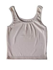 TOP de dama Canalé Casual Uso diario Todo temporada - Crema - Ver 3