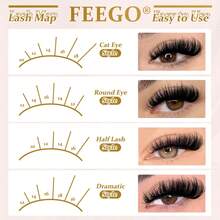 FEEGO - Extensiones de pestañas individuales con rizo en C, volumen, anime, con banda fina, para cosplay, hazlo tú mismo en casa (bonitas) - Kit de chica mágica B - Ver 8