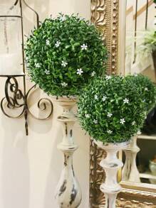 1/2PCS Artificial Grass Balls With 14 Small White Flowers With 20 Small White Flowers, Aglaia Odorata , BOXWOOD Grass Balls,Artificial Plants,Artificial Flowers,Fake Plants,Autumn Decoration