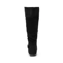 Women's Platform Knee High Boots Fashion Flat Pull On Fall Weather Slouchy Wild Knee High Boots - màu đen - Xem 4