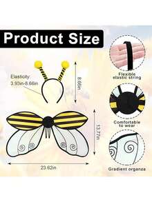 仙女翅膀万圣节仙女服装，女士配饰，蝴蝶瓢虫，蜜蜂角色扮演仙女服装，天使翅膀 - 彩色 - 查看 2