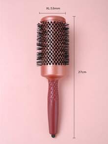1 chiếc lược cuốn tóc Stylance dùng trong salon, công nghệ ion âm nano, thân bằng nhôm mạ gốm vàng hồng, lông nylon, cán bọc cao su ABS màu đỏ gạch. - Rỉ Nâu - Xem 4