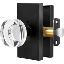 Privacy Door Knob With Lock - Crystal Glass Interior Door Handle For Bedroom Ba - 1 - View 2