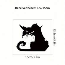Autocollant mural en silhouette de chat noir, imprimé animal en chlorure de polyvinyle auto-adhésif, thème : animaux, pour la décoration de la maison et du salon, sans électricité nécessaire, à usage unique - 1 pièce