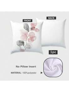 MEMNUN 1件/2件 17.7*17.7英寸(45*45厘米)/19.69*19.69英寸(50*50厘米)/15.75*15.75英寸(40*40厘米) 灰色和粉色几何叶子印花枕套 [单面印花] 家居装饰靠垫套，适用于床、沙发、汽车，适合日常使用或高端简约自用装饰 - 彩色 - 查看 2