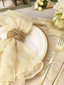 2-24 件手工编织黄麻绳餐巾环，适用于房间、餐桌、家居装饰，适合节日、派对、生日、婚礼和宴会 - 彩色 - 查看 4