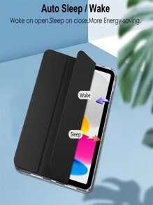 1 Stück klappbarer, multiwinkliger Ständer, kratzfest, bruchsicher, intelligenter Schlaf-Stylus-Halter, transparente TPU Weichkante Schutzhülle kompatibel mit iPad