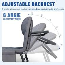 75 Inch Foldable Bed Extra Thick Memory Foam Mattress, Lightweight Yet Sturdy, Instant Setup Compact Storage, 6 Adjustable Positions, 500lbs Heavy Duty Sleeping Cot Bed For Camp, Travel, Room, Office Home & Camping Use