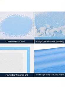 100 piezas Almohadillas para pañales de mascotas, Pañales desechables para perros, Alfombrillas de arena para gatos engrosadas, Adecuadas para el entrenamiento de mascotas, Evitan que las mascotas orinen en cualquier lugar, Mantienen la higiene del hogar, El mejor regalo diario para gatos y perros felices, También una opción ideal para regalos de cumpleaños y suministros para mascotas.